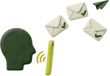 Person dictating emails by voice